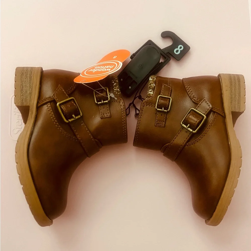 Wonder Nation Brown Boots with Buckle Detail New size 8 - Picture 6 of 7